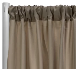 1pc - Premium Poly (Poplin) Drapery Panel in Taupe 1189 (11' Tall x 58