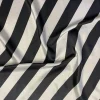 1pc - 2" Satin Stripe Table Linen 132" Round - Black and White