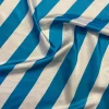1pc - 2" Satin Stripe Table Linen 120" Round - White and Turquoise