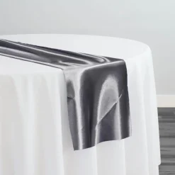 10pcs - Bridal Satin Table Runner 14"x108" - Gray 665
