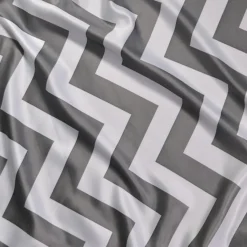 10pcs - Chevron Print (Lamour) Table Runner 14"x108" - Charcoal and White