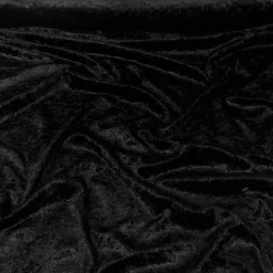 3pcs - Panne (Crush) Velvet Drapery Panel in Black (24' Tall x 58