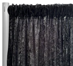 3pcs - Panne (Crush) Velvet Drapery Panel in Black (24' Tall x 58