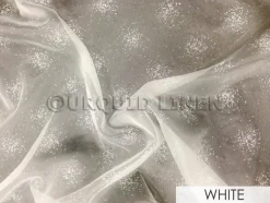 63pcs - Pearl Organza - 8"x108" Sash w/ Straight Ends - White