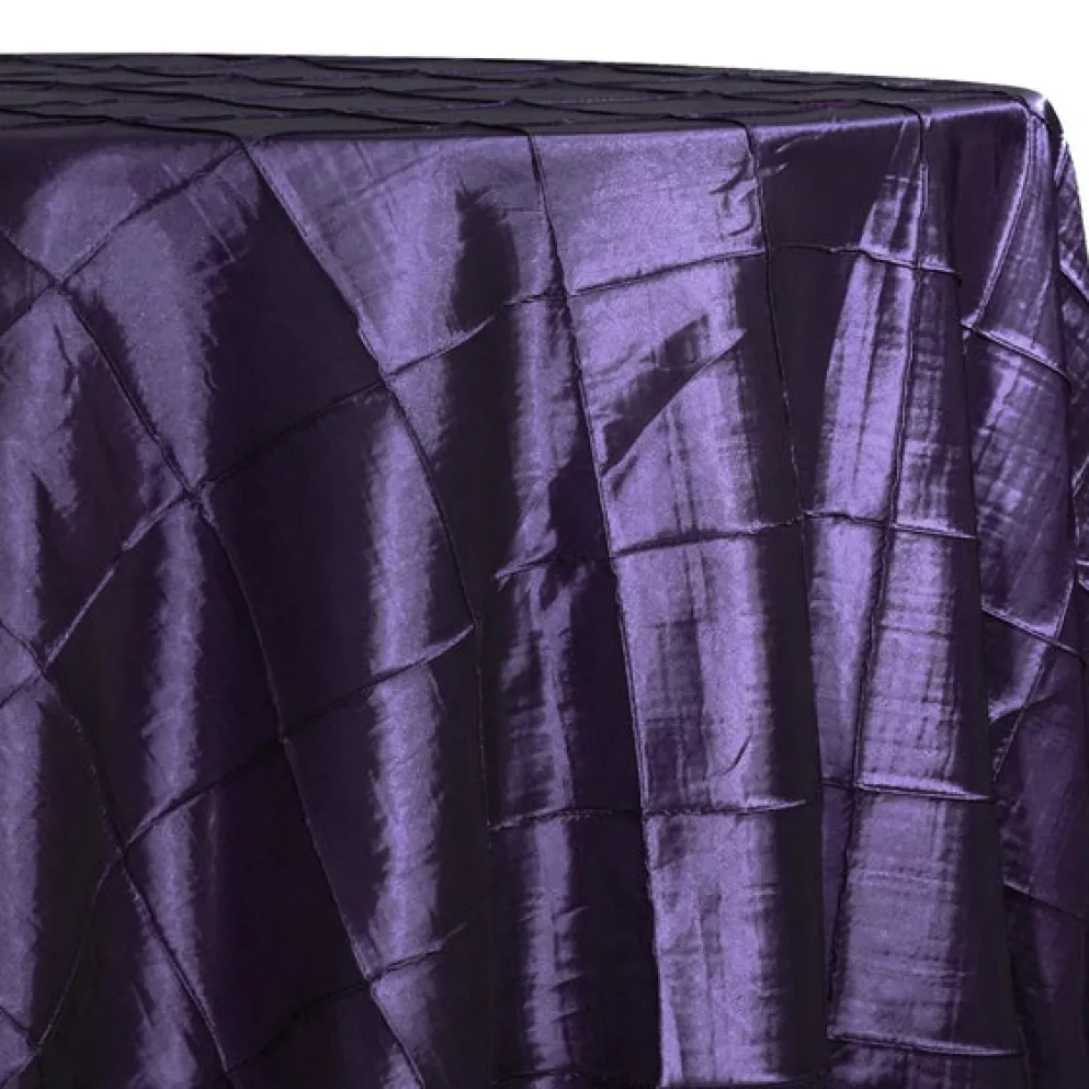 2pcs - 4" Pintuck Taffeta Table Linen 90"x90" Square - Raisin 356