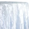 2pcs - 4" Pintuck Taffeta Table Linen 134" Round - White
