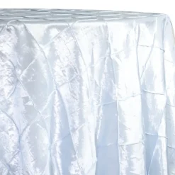 2pcs - 4" Pintuck Taffeta Table Linen 134" Round - White