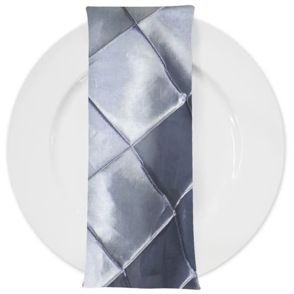 100pcs - 4" Pintuck Taffeta Table Napkin 18"x18" Square - Silver 097