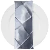 100pcs - 4" Pintuck Taffeta Table Napkin 18"x18" Square - Silver 097