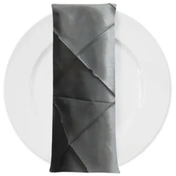 100pcs - 4" Pintuck Taffeta Table Napkin 18"x18" Square - Charcoal