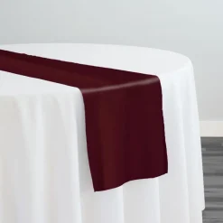 9pcs - Premium Poly (Poplin) Table Runner 14"x90" - Burgundy 1232