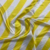 5pcs - 2" Satin Stripe Table Linen 132" Round - White and Yellow