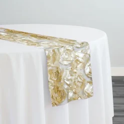 Peony Bouquet Table Runner in Champagne