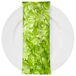 Peony Bouquet (w/ Poly Lining) Table Napkin in Lime