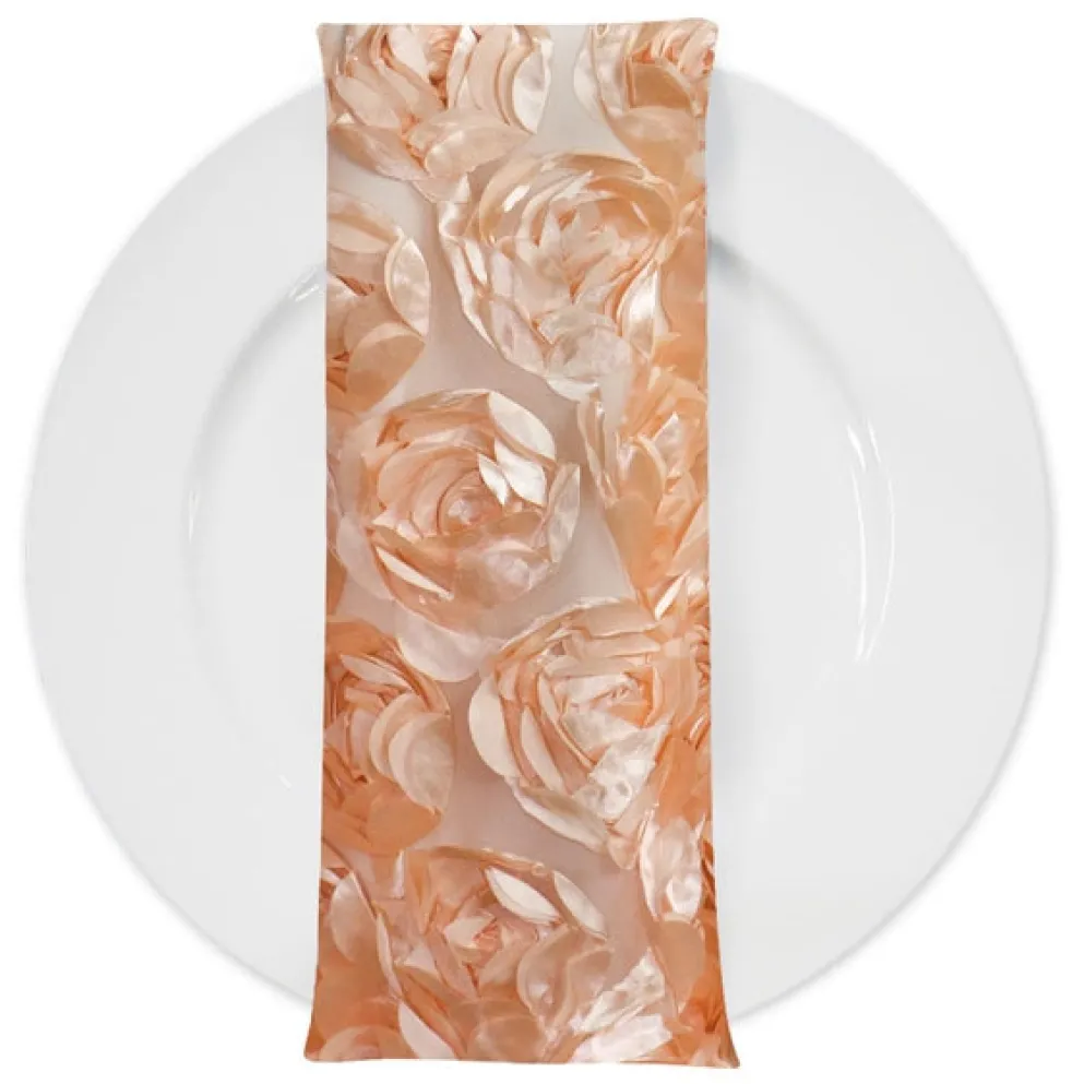 Peony Bouquet (w/ Poly Lining) Table Napkin in Peach
