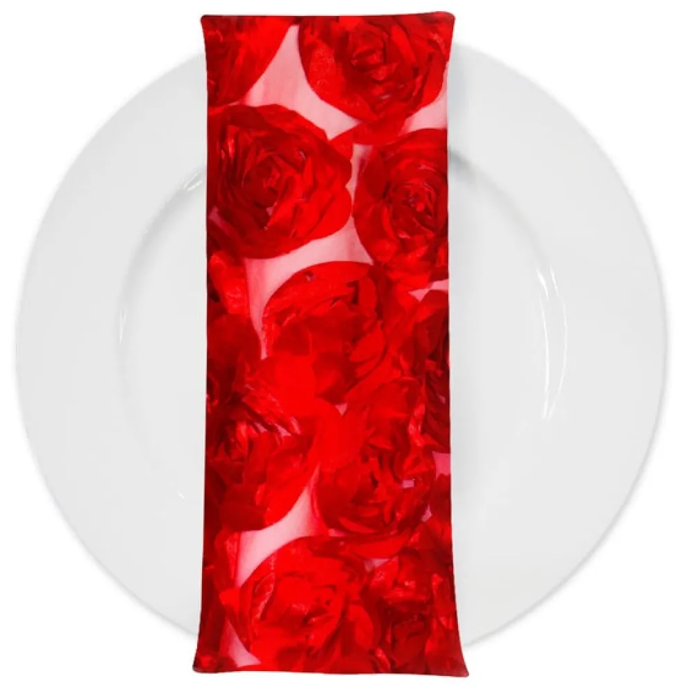 Peony Bouquet (w/ Poly Lining) Table Napkin in Red