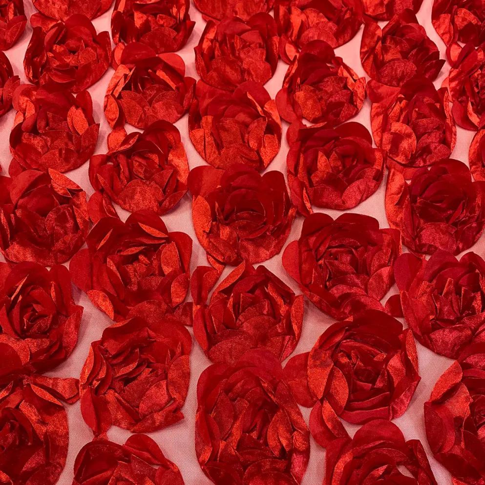 Peony Bouquet (w/ Poly Lining) Table Napkin in Red