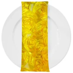 Peony Bouquet (w/ Poly Lining) Table Napkin in Yellow