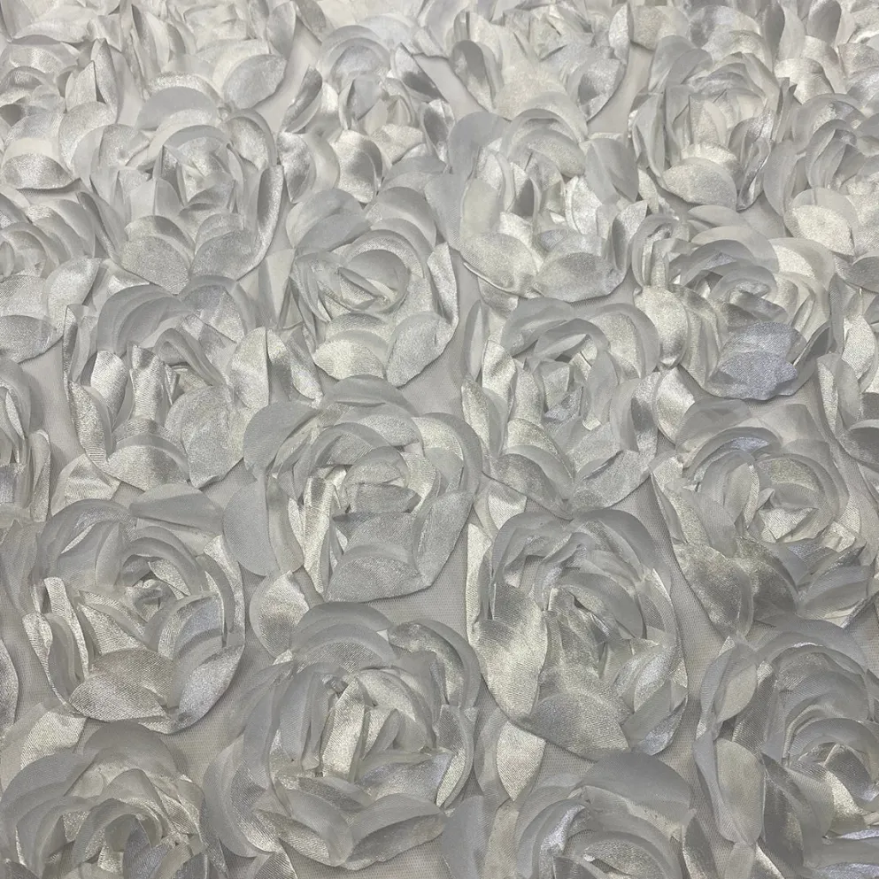 Peony Bouquet (w/ Poly Lining) Table Napkin in White