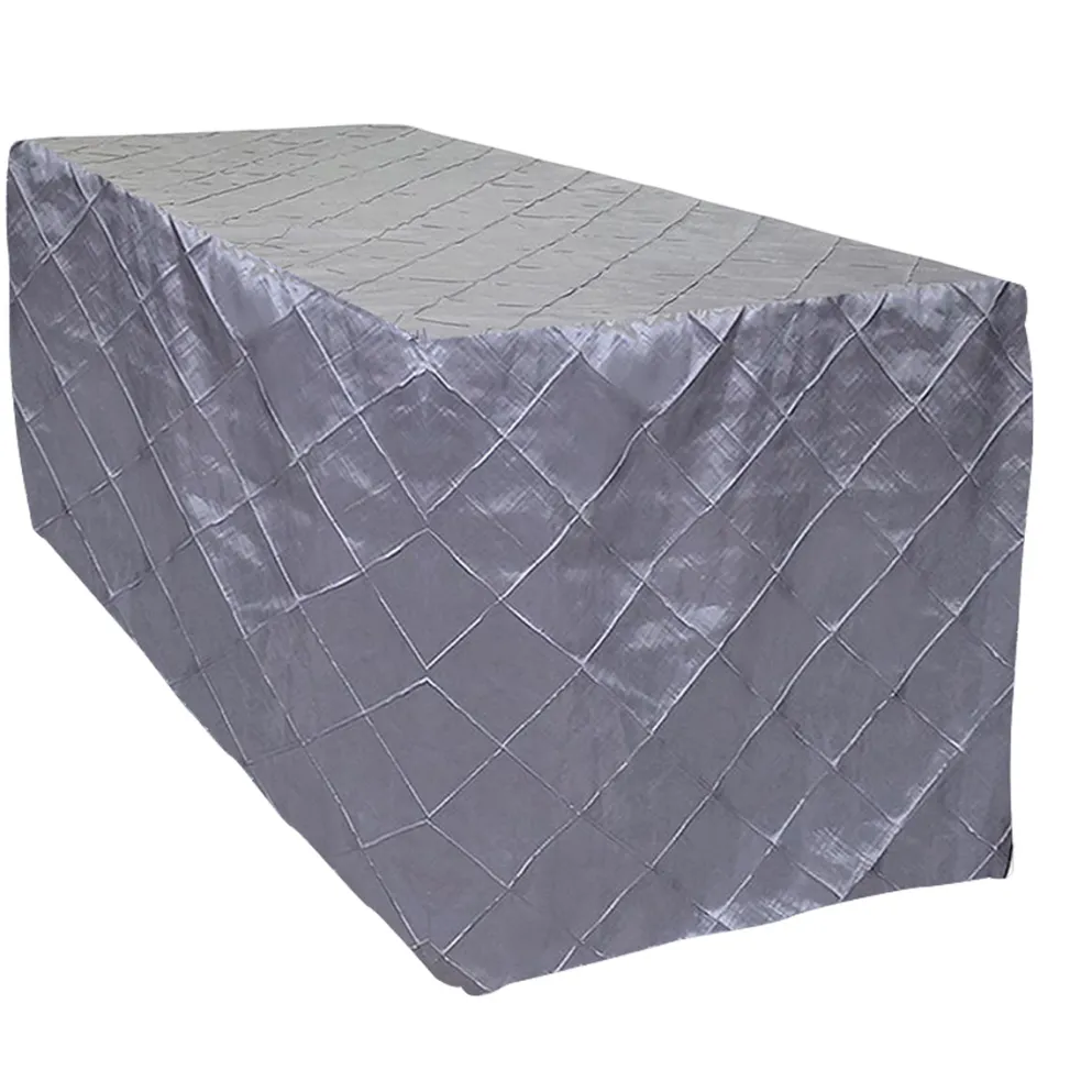 4" Pintuck Taffeta Banquet Fitted Tablecloths - Hospitality Line