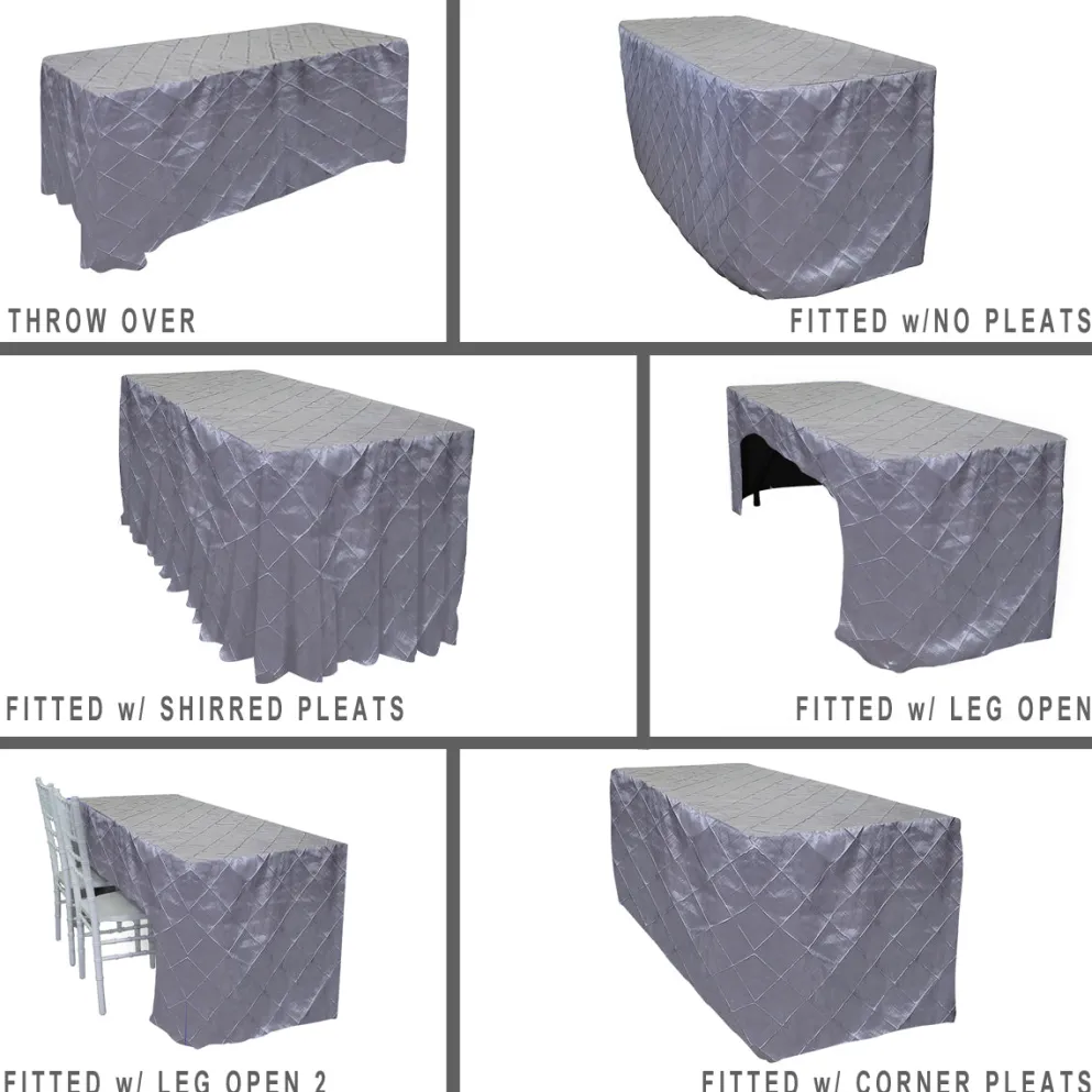 4" Pintuck Taffeta Banquet Fitted Tablecloths - Hospitality Line