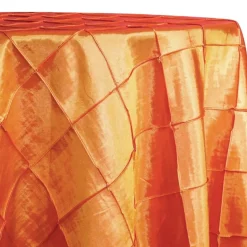 4" Pintuck Taffeta Table Linen in Orange 107