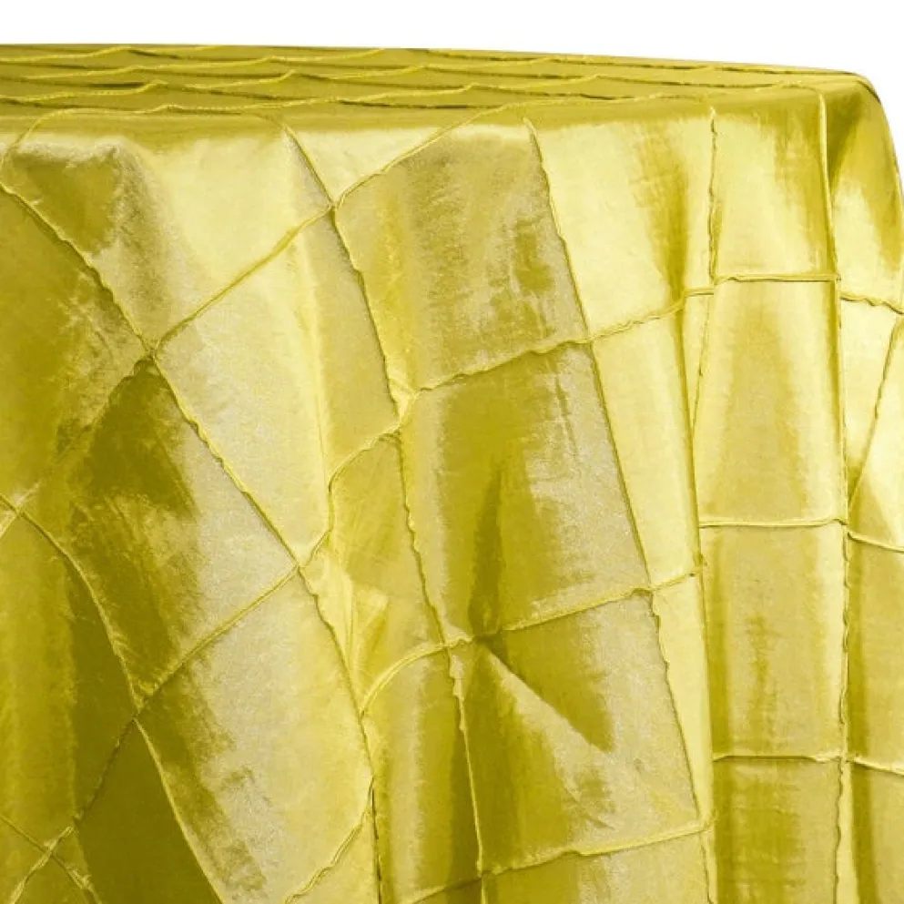 4" Pintuck Taffeta Table Linen in Yellow