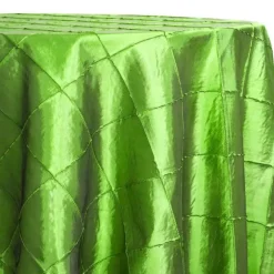 4" Pintuck Taffeta Table Linen in Green