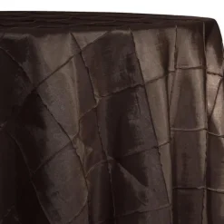 4" Pintuck Taffeta Table Linen in Brown 036