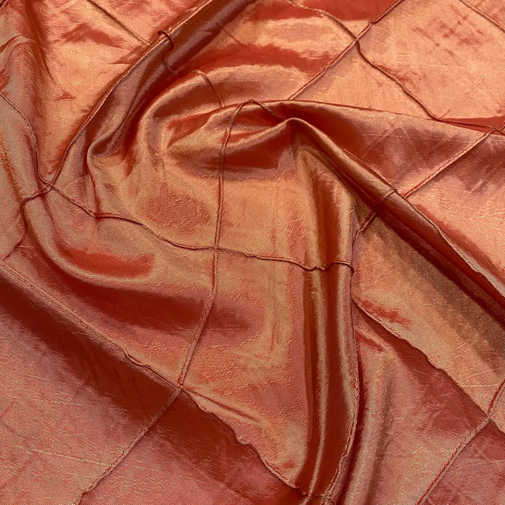 4" Pintuck Taffeta Table Linen in Salmon