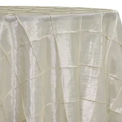 4" Pintuck Taffeta Table Linen in Ivory