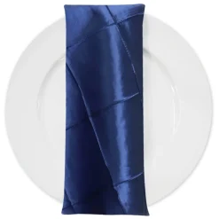 4" Pintuck Taffeta Table Napkin in Navy