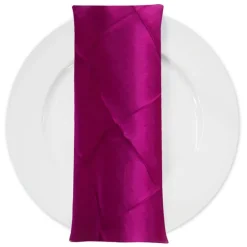 4" Pintuck Taffeta Table Napkin in Fuchsia 064