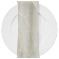4" Pintuck Taffeta Table Napkin in Ivory