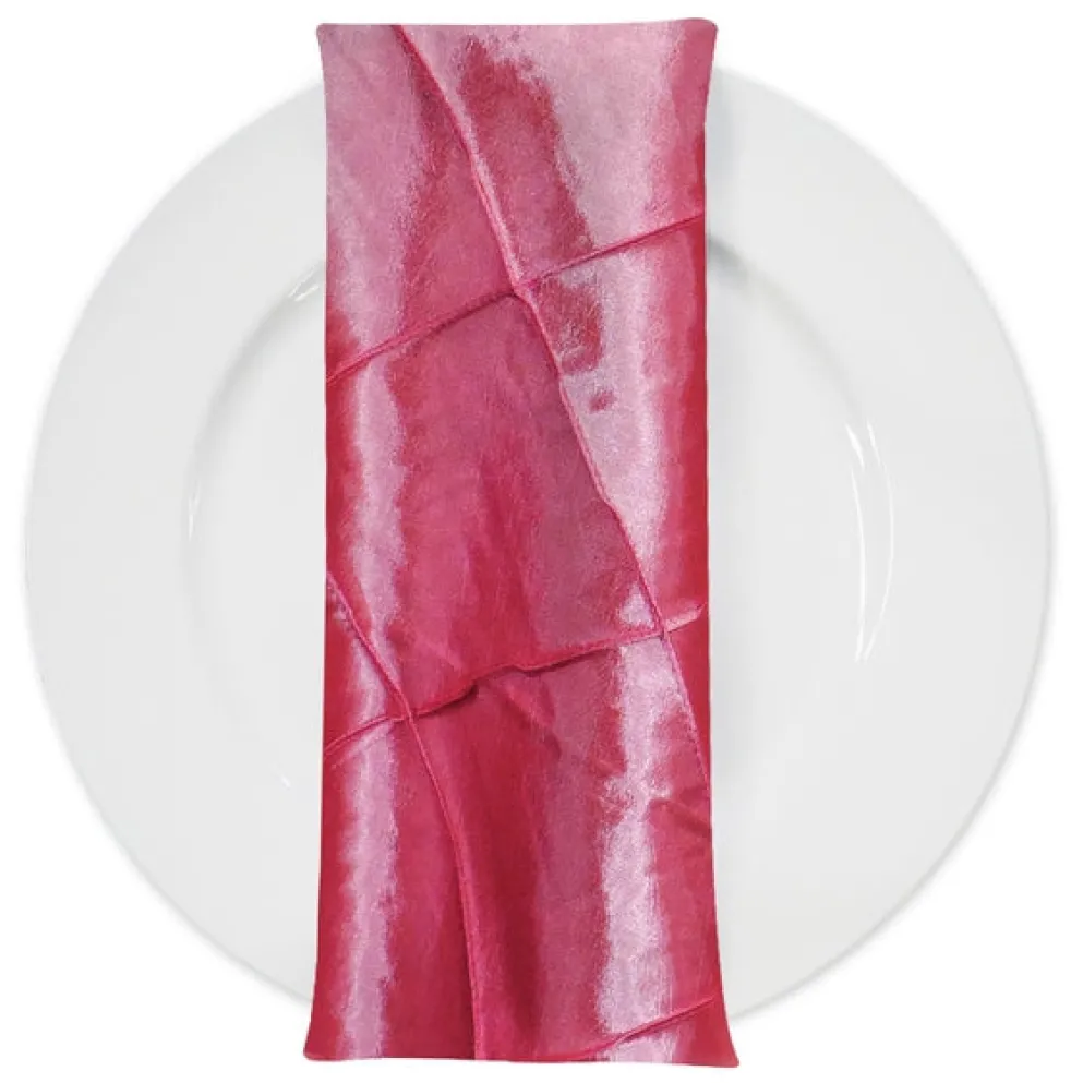4" Pintuck Taffeta Table Napkin in Hot Pink 128