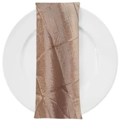 4" Pintuck Taffeta Table Napkin in Khaki Blue