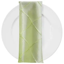 4" Pintuck Taffeta Table Napkin in Light Sage 090