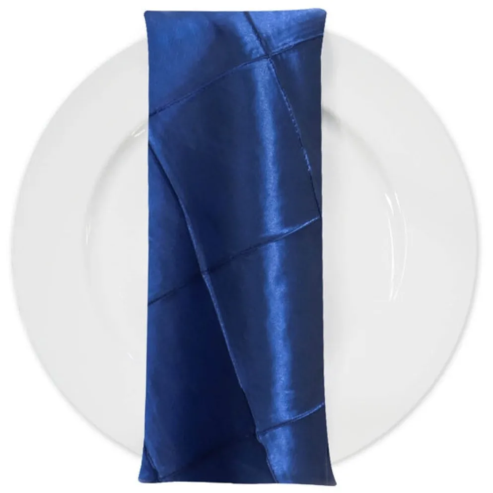 4" Pintuck Taffeta Table Napkin in Marine 091