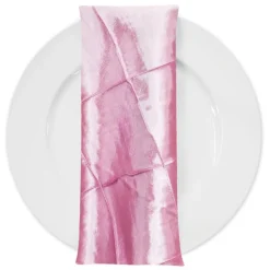 4" Pintuck Taffeta Table Napkin in Pink 072