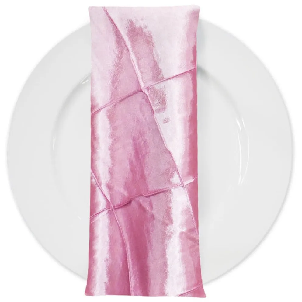4" Pintuck Taffeta Table Napkin in Pink 072