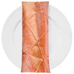4" Pintuck Taffeta Table Napkin in Salmon