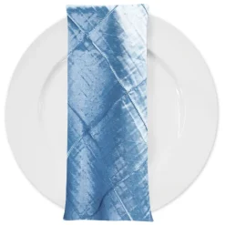 4" Pintuck Taffeta Table Napkin in Turquoise Light