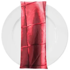 4" Pintuck Taffeta Table Napkin in Wine 001