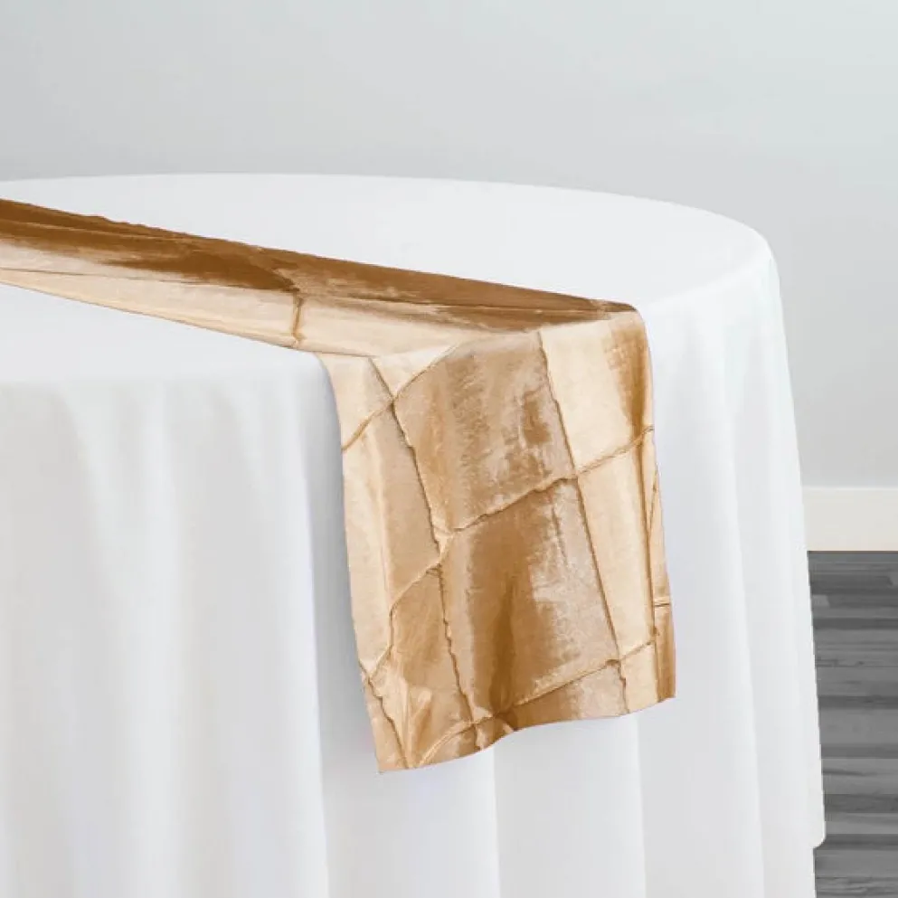 4" Pintuck Taffeta Table Runner in Gold 902
