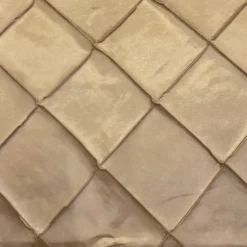 4" Pintuck Taffeta Table Runner in Taupe Gold
