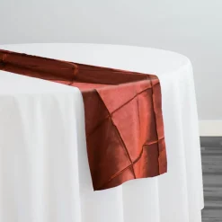 4" Pintuck Taffeta Table Runner in Rust 032