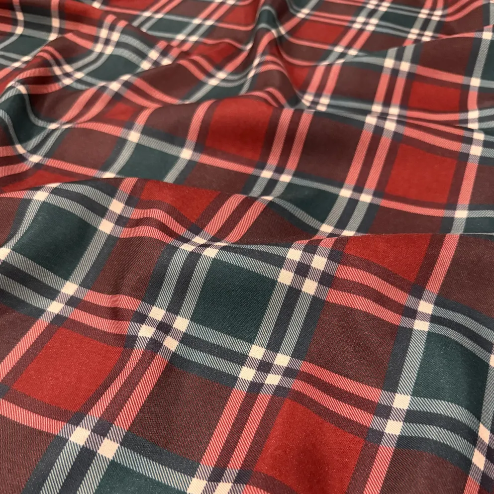 Plaid (Poly Print) Table Linen in Noble