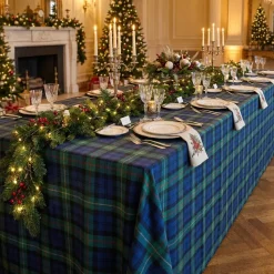 Plaid (Poly Print) Table Linen in Green