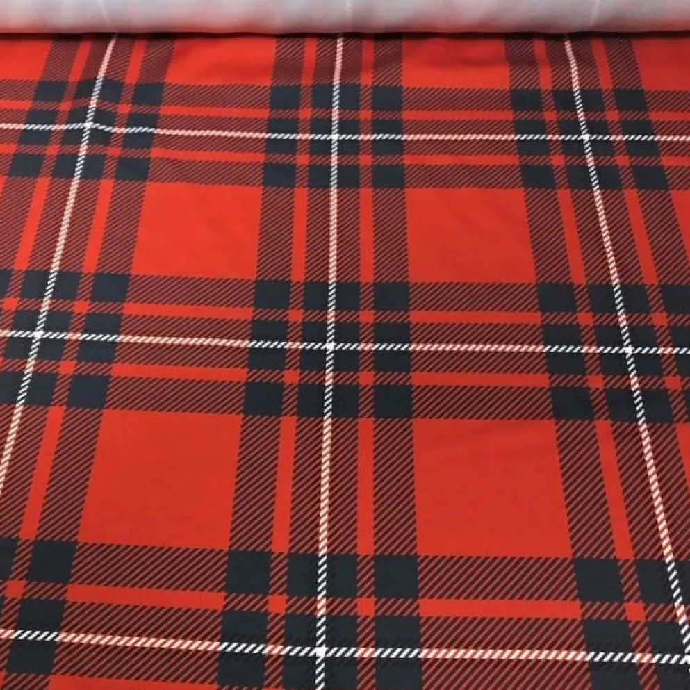 Plaid (Poly Print) Table Linen in Red and White