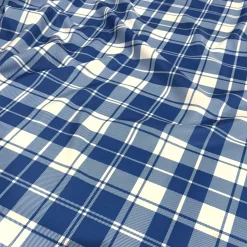 Plaid (Poly Print) Table Linen in Harbor Blue